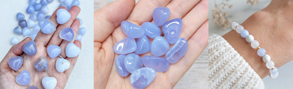Chalcedonas ramybės akmuo, mėlynas kristalas, mėlynas akmuo, akmuo ramybei, akmuo harmonijai