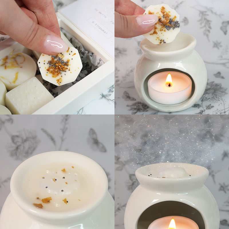 Prabangūs rankų darbo kvepiantys vaško tirpukai tirpstantys kvapai namams, natūralūs vaško tirpukai, elegantiška dovana, žydinčių gėlių kvapai, rankų darbo lietuviški vaško tirpukai, aromatingi tirpstantys vaško tirpukai, kvepiantys vaško tirpukai su gėlių dekoracijomis, namų jaukumo ir elegancijos elementas, kvapnūs vaško tirpukai moterims, tirpstantys kvapai prabangai ir romantikai, rankų darbo tirpstantys kvapai su natūraliais eteriniais aliejais, ekologiški vaško tirpukai