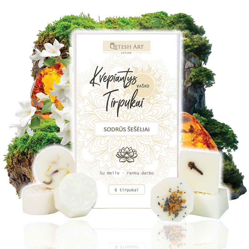 Prabangūs rankų darbo kvepiantys vaško tirpukai tirpstantys kvapai namams, natūralūs vaško tirpukai, elegantiška dovana, žydinčių gėlių kvapai, rankų darbo lietuviški vaško tirpukai, aromatingi tirpstantys vaško tirpukai, kvepiantys vaško tirpukai su gėlių dekoracijomis, namų jaukumo ir elegancijos elementas, kvapnūs vaško tirpukai moterims, tirpstantys kvapai prabangai ir romantikai, rankų darbo tirpstantys kvapai su natūraliais eteriniais aliejais, ekologiški vaško tirpukai