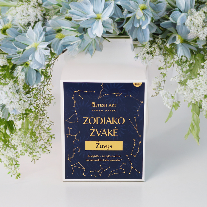 Žvakė pagal zodiako ženklą, dovana pagal zodiako ženklą Žuvims, zodiako ženklų dovanos Žuvims, dovanos pagal zodiaką Žuvims, dovana pagal zodiako ženklą, kvepiančios prabangios rankų darbo žvakės, aromaterapinės žvakės namams, žvakės dovanai Žuvims, Žuvims zodiako žvakė zodiako ženklas dovana, dovanų idėjos pagal zodiako ženklą Žuvims