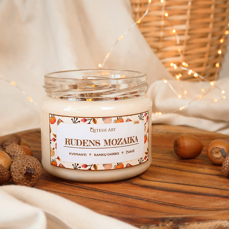Rudens kvapo žvakė rudens moliūgų autumn scent rankų darbo kvepianti rudeniška rudens moliūgo moliūgų kvapo žvakė medienos kvapo žvakė žvakės internetu pigiau kvepiančios žvakės
